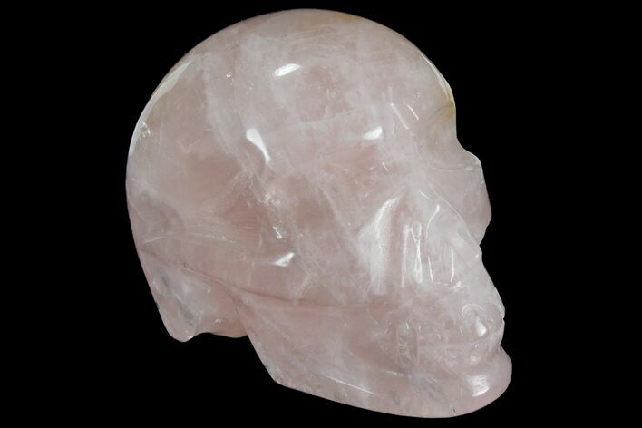 Polished Brazilian Rose Quartz Crystal Skull #95557